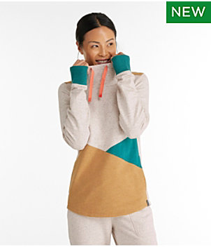 Women's L.L.Bean Cozy Mixed-Knit Pullover, Colorblock