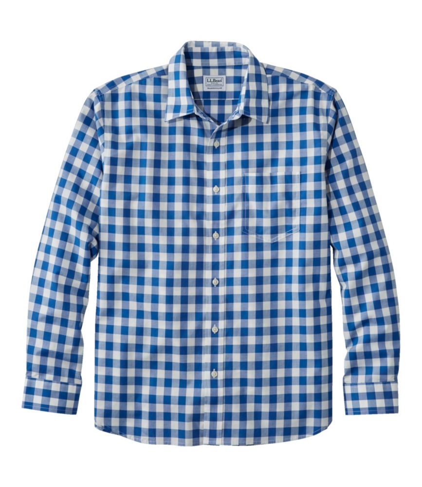 Men's Bean's Wrinkle-Free Everyday Shirt, Traditional Untucked Fit, Plaid, Long-Sleeve, Deep Ocean, small image number 1