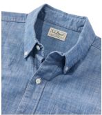 Men's Comfort Stretch Chambray Shirt, Long-Sleeve, Slightly Fitted Untucked Fit