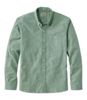 Men's Sea Green Comfort Relaxed Fit Chambray Cotton Casual Shirt