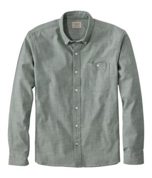 Men's Comfort Stretch® Chambray Shirt, Long-Sleeve, Slightly Fitted Untucked Fit