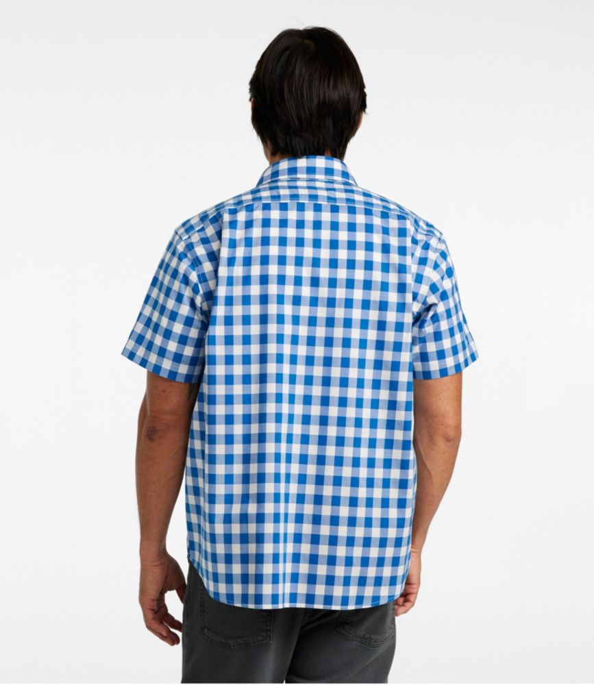 Men's Bean's Wrinkle-Free Everyday Shirt, Traditional Untucked Fit, Plaid, Short-Sleeve, Deep Ocean, small image number 3