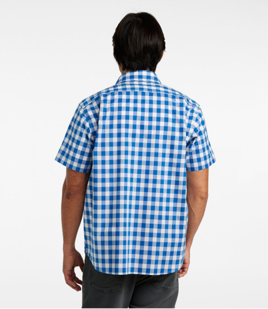 Men's Bean's Wrinkle-Free Everyday Shirt, Traditional Untucked Fit, Plaid, Short-Sleeve, Pale Turquoise, small image number 3