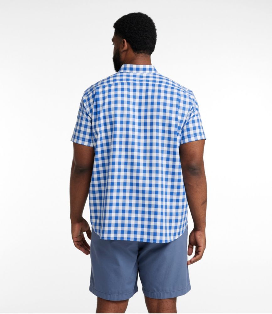 Men's Bean's Wrinkle-Free Everyday Shirt, Traditional Untucked Fit, Plaid, Short-Sleeve, Deep Ocean, small image number 5