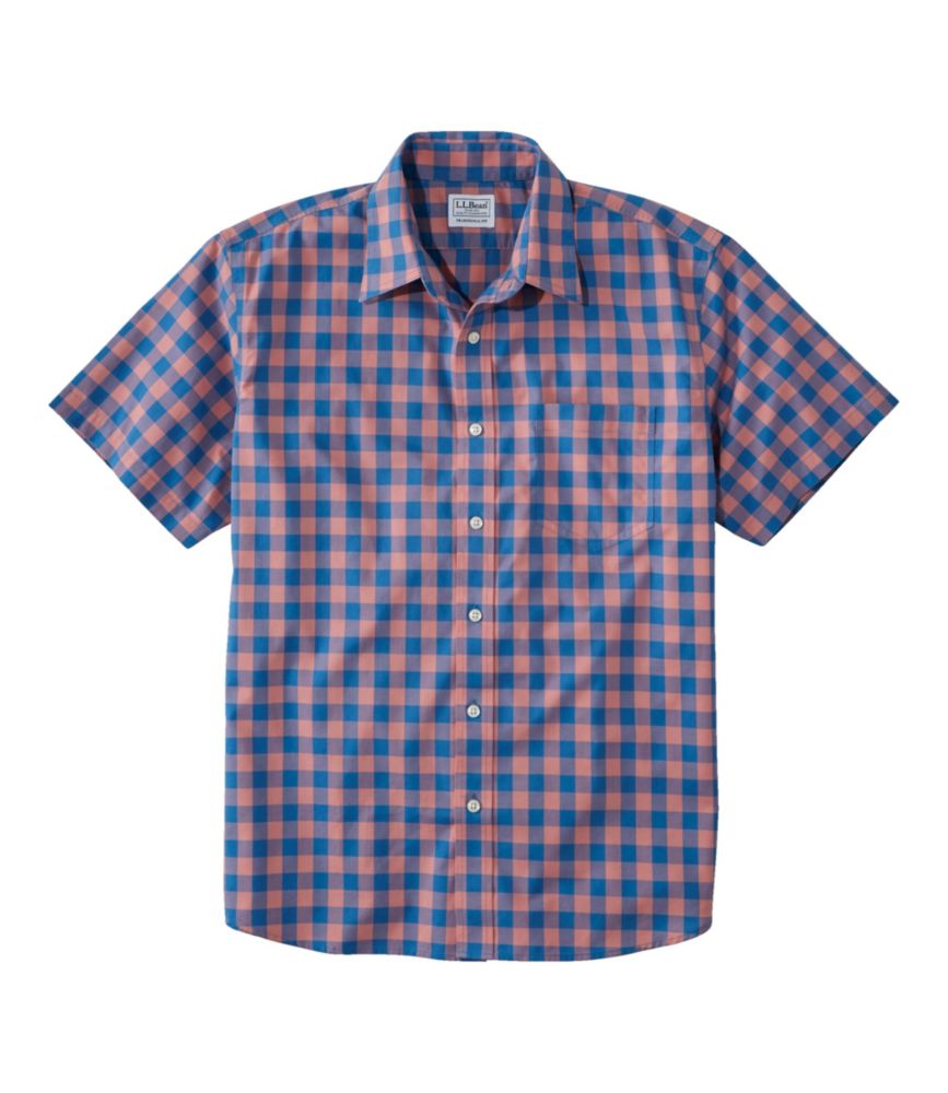 Men's Bean's Wrinkle-Free Everyday Shirt, Traditional Untucked Fit, Plaid, Short-Sleeve, Rose Wash, small image number 1