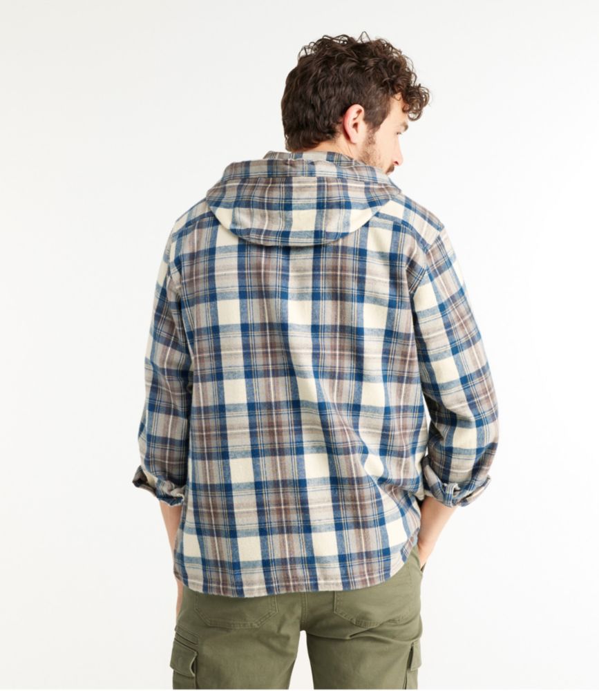 Men's Scotch Plaid Flannel Shirt, Anorak, Traditional Fit, Grey Stewart, small image number 3