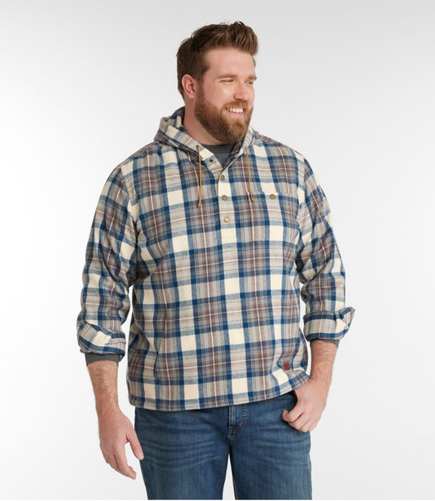 Men's Scotch Plaid Flannel Shirt, Anorak, Traditional Fit, Grey Stewart, small image number 4