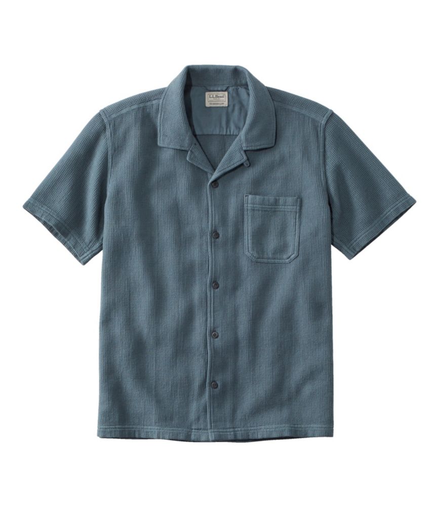 Men's Rugged Waffle Shirt, Traditional Untucked Fit, ShortSleeve