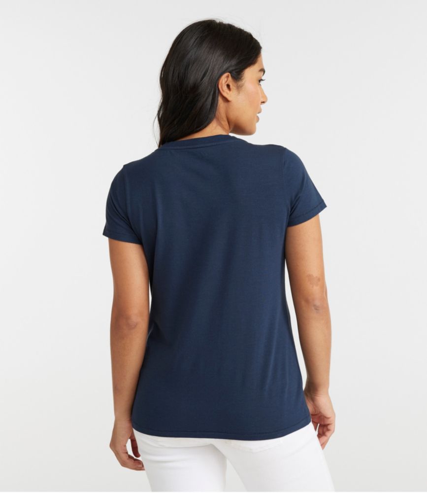 Women's Soft Stretch Supima Tee, Scoopneck Short-Sleeve, Classic Navy, small image number 3