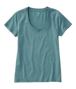 Women's Soft Stretch Supima Tee, Scoopneck Short-Sleeve