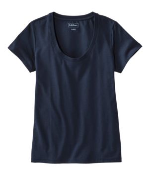 Women's Soft Stretch Supima Tee, Scoopneck Short-Sleeve