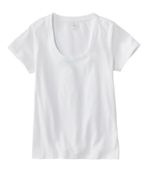 Women's Soft Stretch Supima Tee, Scoopneck Short-Sleeve