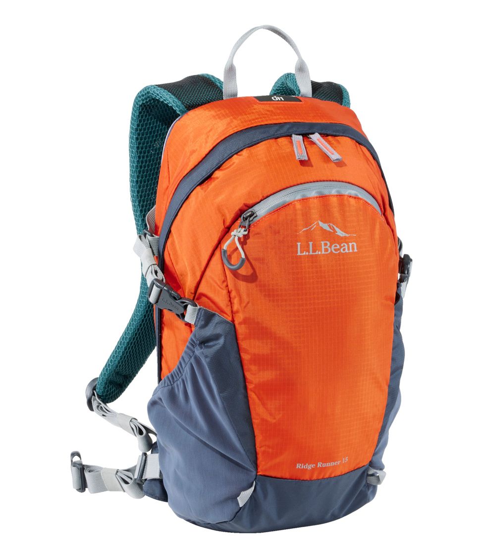 L.L.Bean Ridge Runner Day Backpack Backpack, 15L Dark Terracotta/Carbon Navy, Nylon/Hypalon