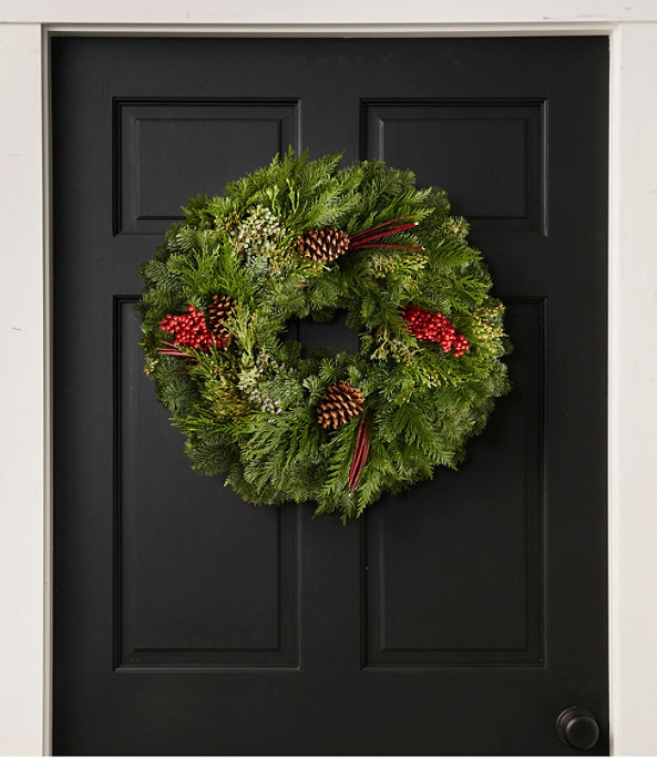 Woodland Canella Berry Wreath 20", One Color, large image number 0