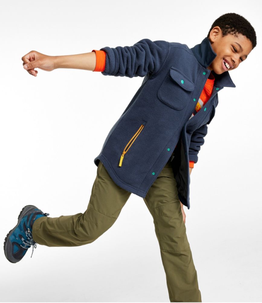 Kids' Cozy Fleece Shirt Jacket, Carbon Navy, small image number 3