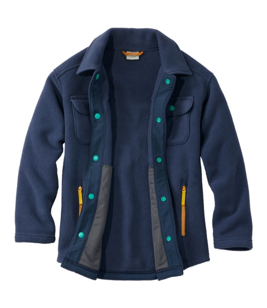 Kids' Cozy Fleece Shirt Jacket, Carbon Navy, small image number 5