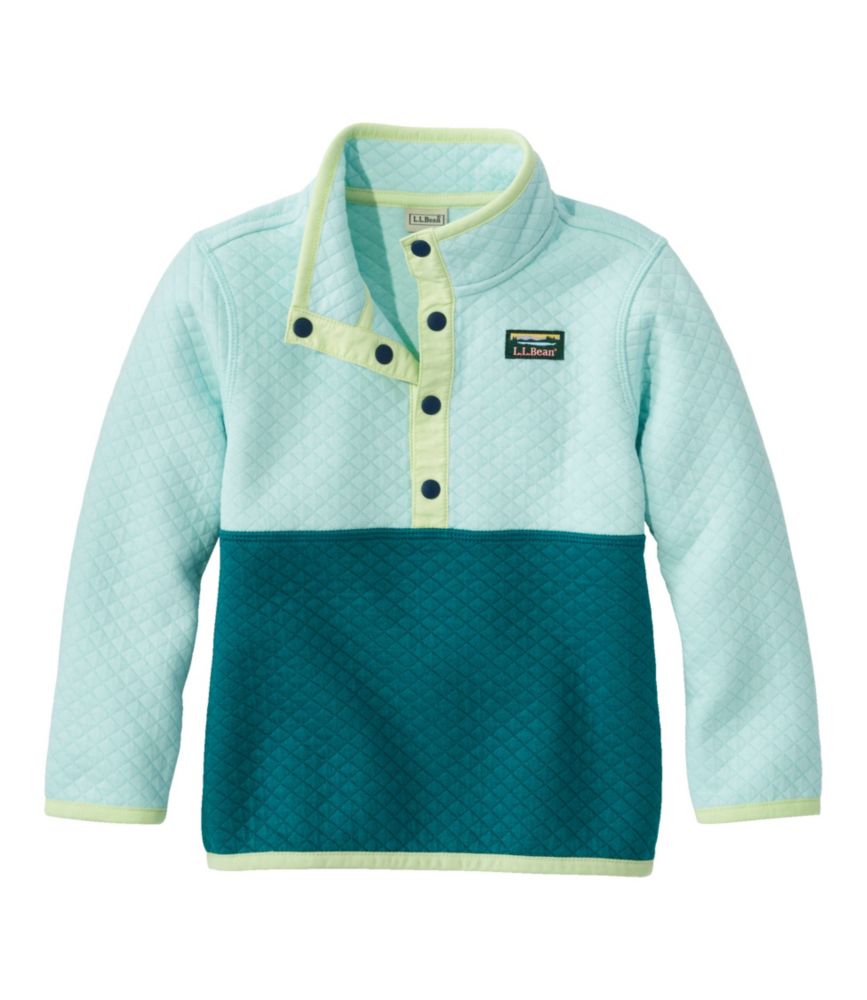 Infants' and Toddlers' Quilted Quarter-Snap Pullover, Colorblock, Cool Sea Blue/Warm Teal Color Block, small image number 1