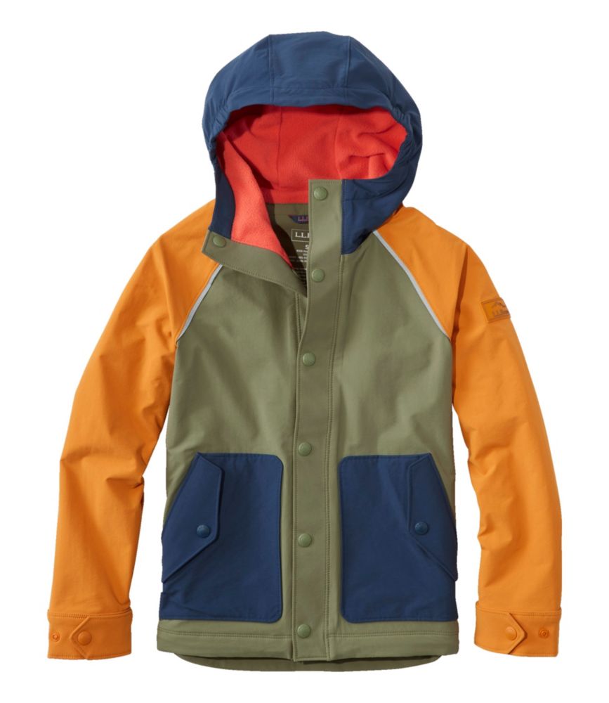 Kids' Boundless Softshell Jacket, Colorblock, Deep Olive, small image number 1