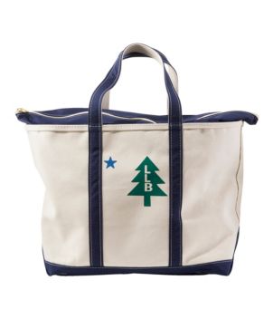 Leather-Handle Katahdin Boat and Tote Blue/Natural Large, Canvas Canvas/Leather | L.L.Bean