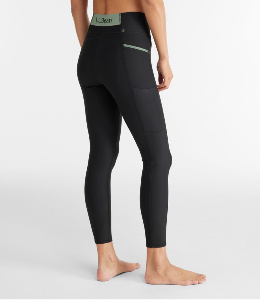 Women's L.L.Bean Everyday Performance 7/8 Tights, High-Rise Hike, Dark Teal Blue/Dark Bronze, small image number 3