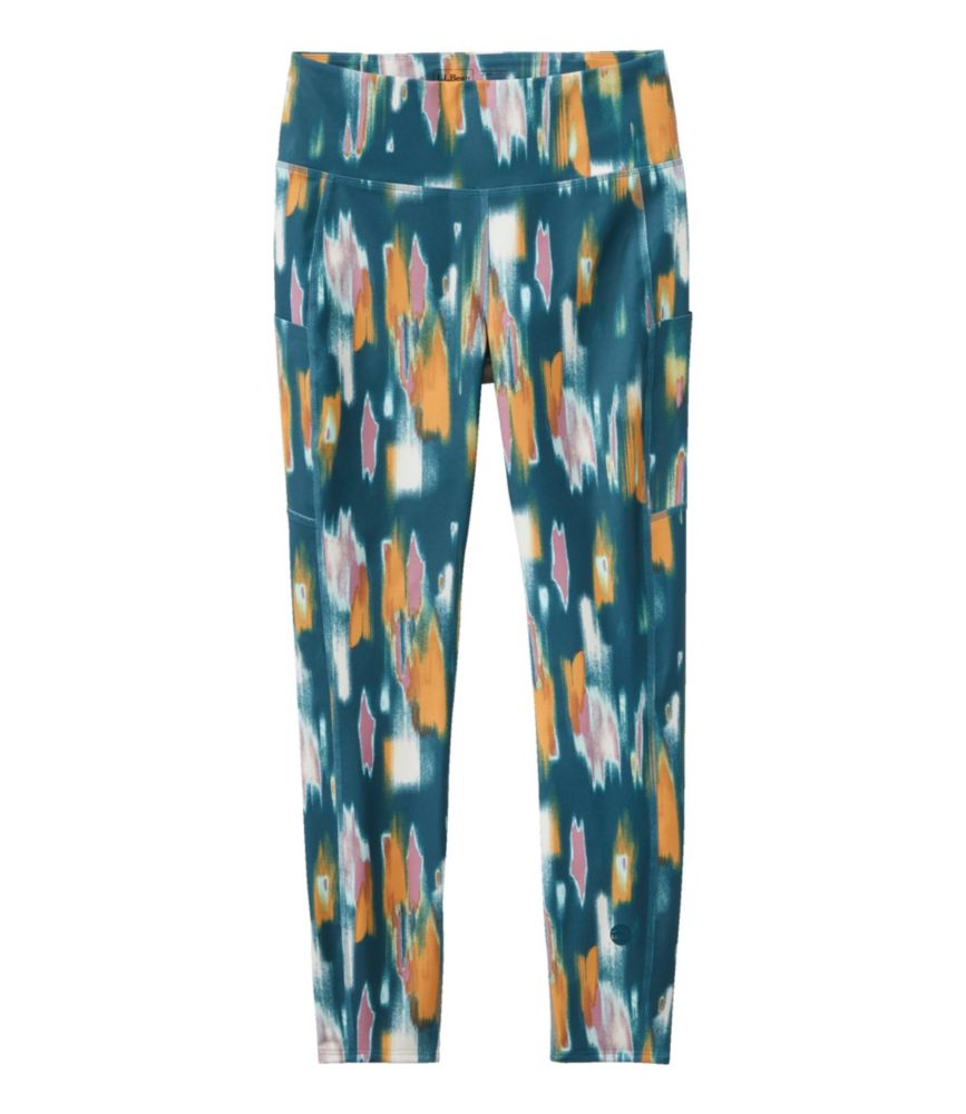 Women's L.L.Bean Everyday Performance 7/8 Leggings, High-Rise Pocket Print, Dark Teal Blue Camo, small image number 1