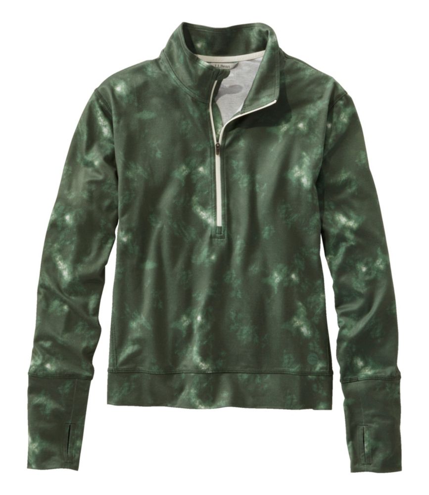 Women's VentureSoft Pullover, Quarter-Zip Print, Sea Green Camo, small image number 1