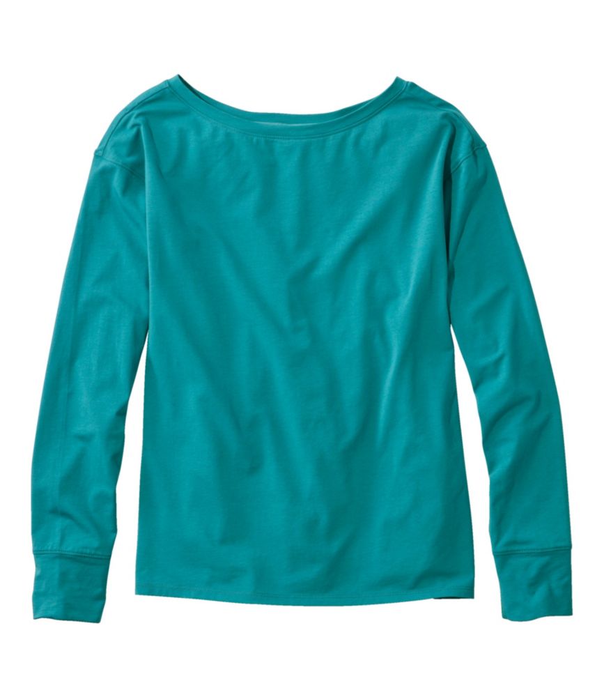 Women's Beyond Soft Tee, Pleat-Back Long-Sleeve, Blue-Green, small image number 1