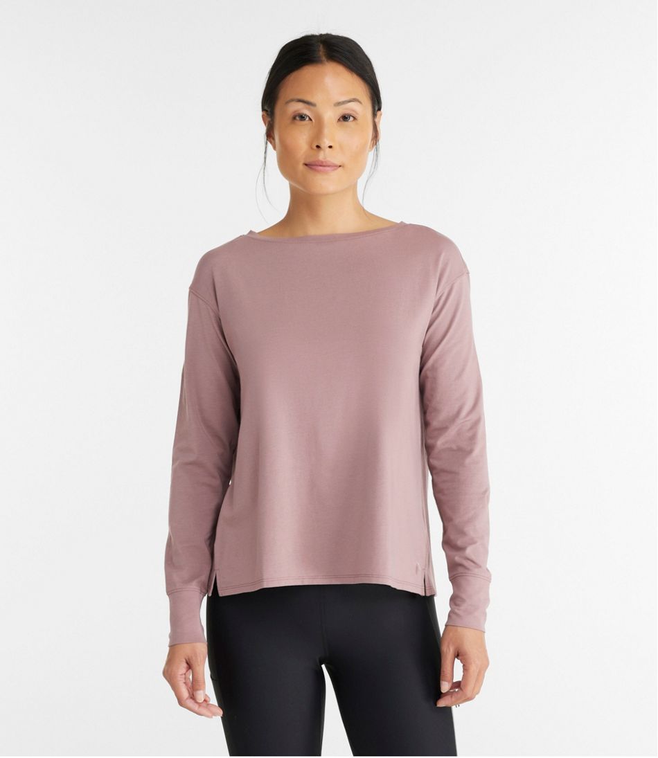 Women's Two Tone Active Long Sleeve Top Andamp; Leggings with