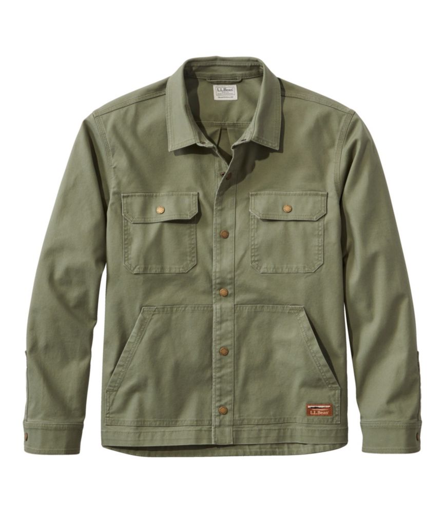 Men's BeanBuilt Canvas Shirt Jac, Deep Olive, small image number 1