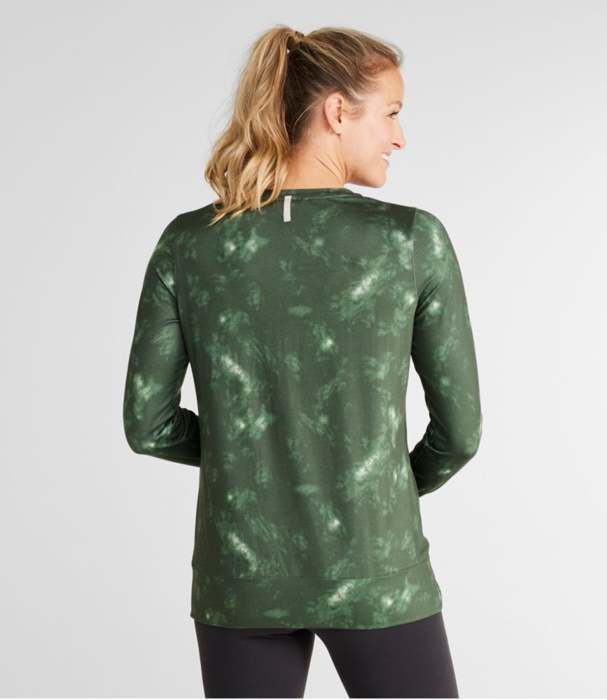 Women's VentureSoft Twist-Front Top, Long-Sleeve Print, Sea Green Camo, small image number 3