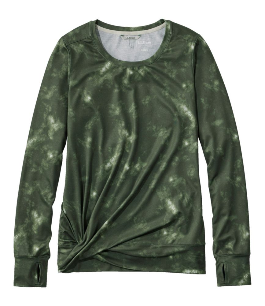 Women's VentureSoft Twist-Front Top, Long-Sleeve Print, Sea Green Camo, small image number 1