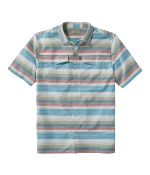 Men's SunSmart® Cool Weave Woven Shirt, Short-Sleeve Stripe