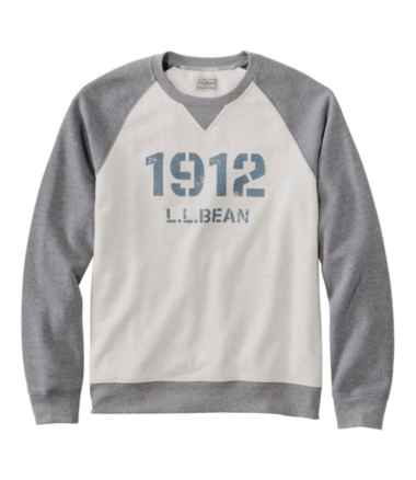 Men's L.L.Bean 1912 Sweatshirt, Raglan Crewneck, Logo, Colorblock