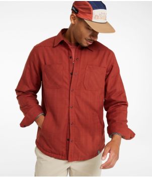 Men's Katahdin Performance Flannel Shirt-Jacket, Hi-Pile Fleece-Lined Solid
