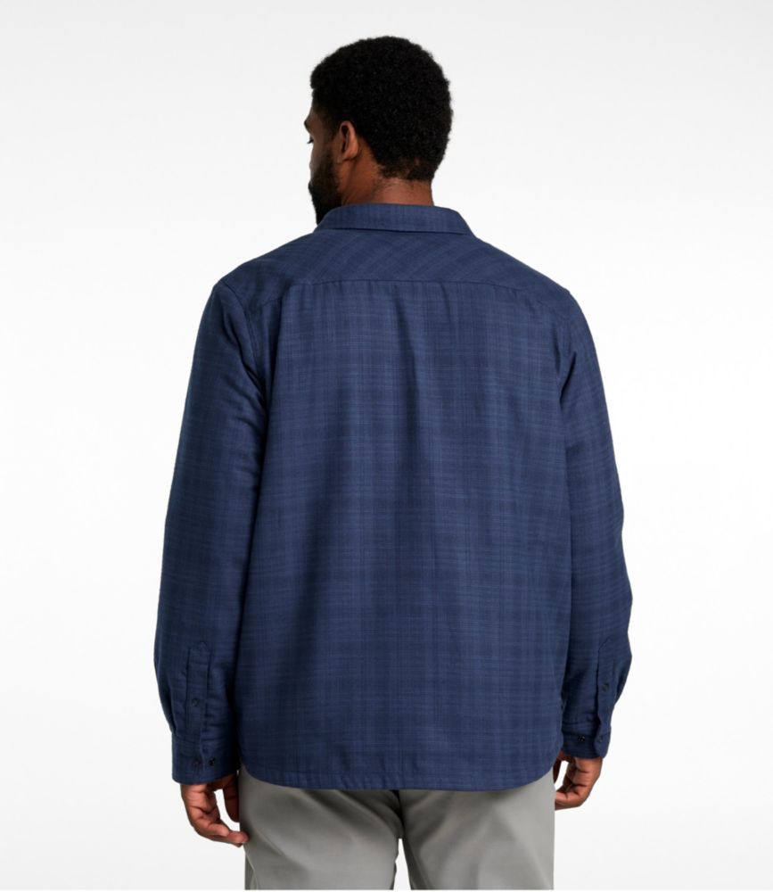 Men's Katahdin Performance Flannel Shirt-Jacket, Hi-Pile Fleece-Lined Solid, Carbon Navy, small image number 5