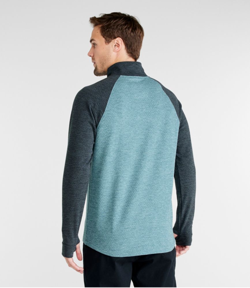 Men's Adventure Grid Fleece, Quarter-Zip Colorblock, Carbon Navy/Blue Quartz, small image number 3