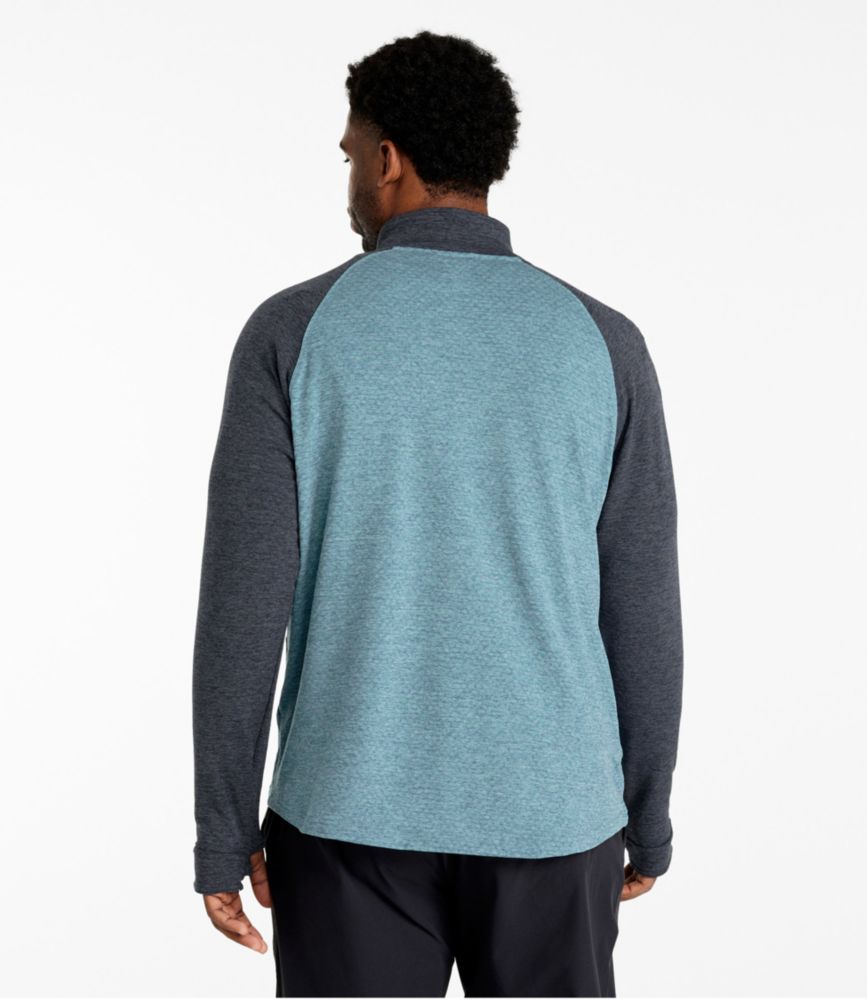 Men's Adventure Grid Fleece, Quarter-Zip Colorblock, Carbon Navy/Blue Quartz, small image number 5