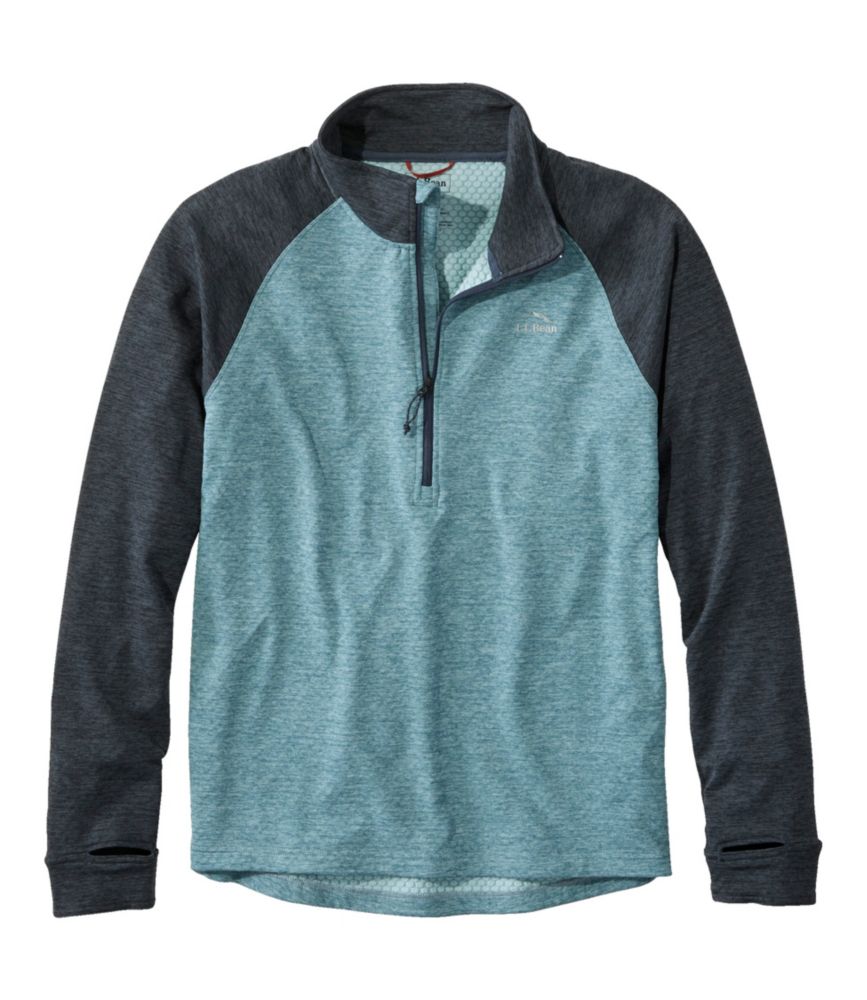 Men's Adventure Grid Fleece, Quarter-Zip Colorblock, Carbon Navy/Blue Quartz, small image number 1