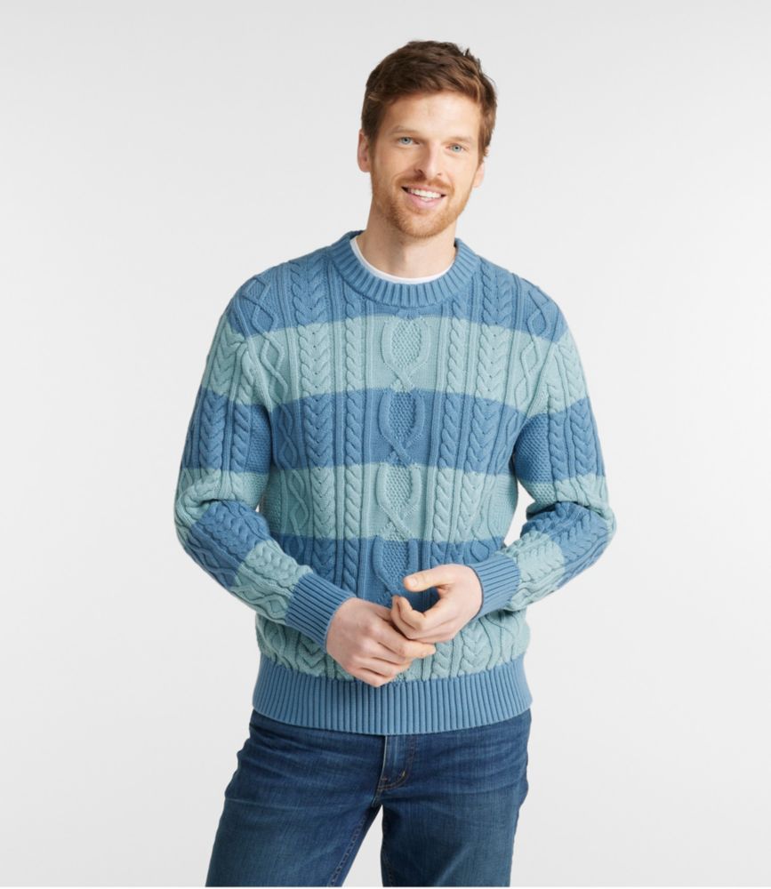 Men's Bean's Heritage Soft Cotton Fisherman Sweater, Crewneck, Novelty, , small image number 2