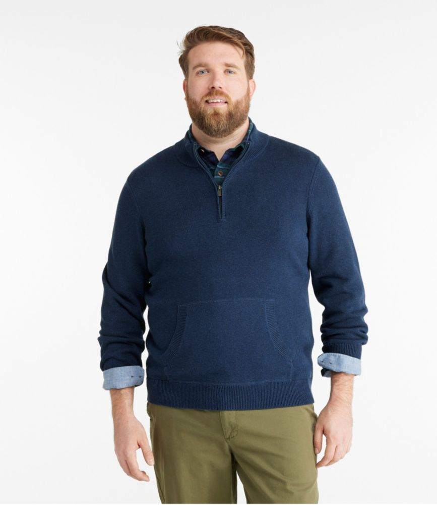 Men's Wicked Soft Cotton/Cashmere Sweater, 1/4 Zip, Classic Navy, small image number 4