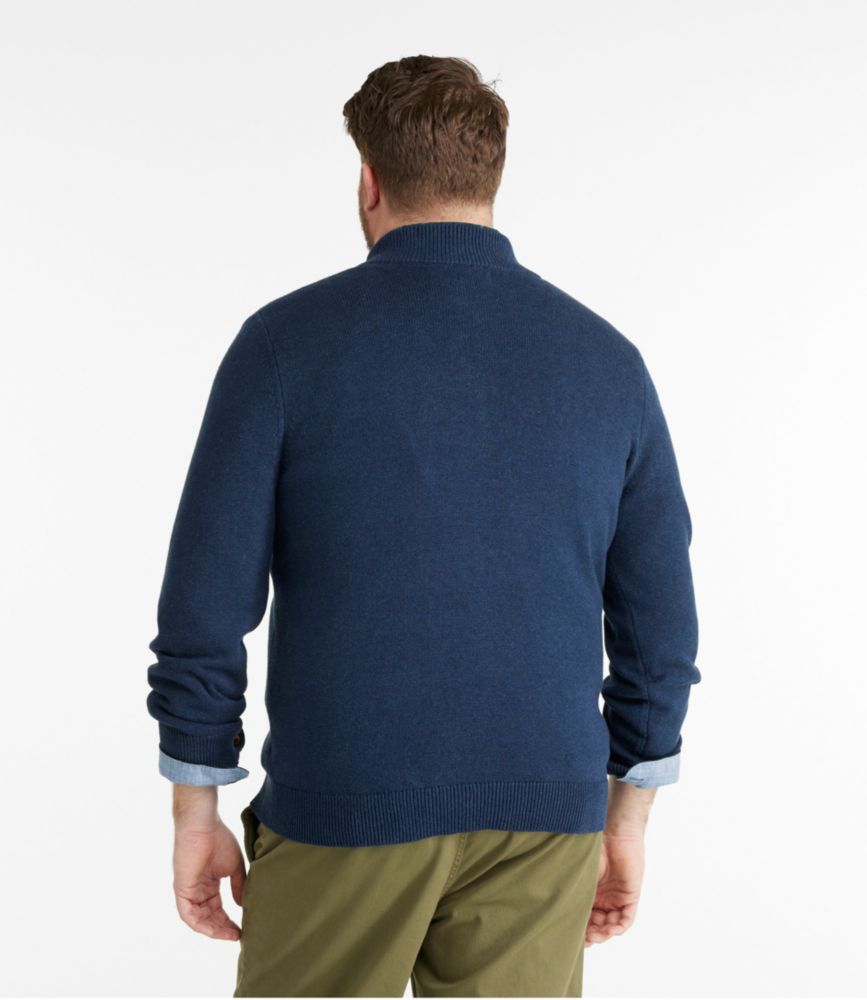 Men's Wicked Soft Cotton/Cashmere Sweater, 1/4 Zip, Black Forest Green, small image number 5