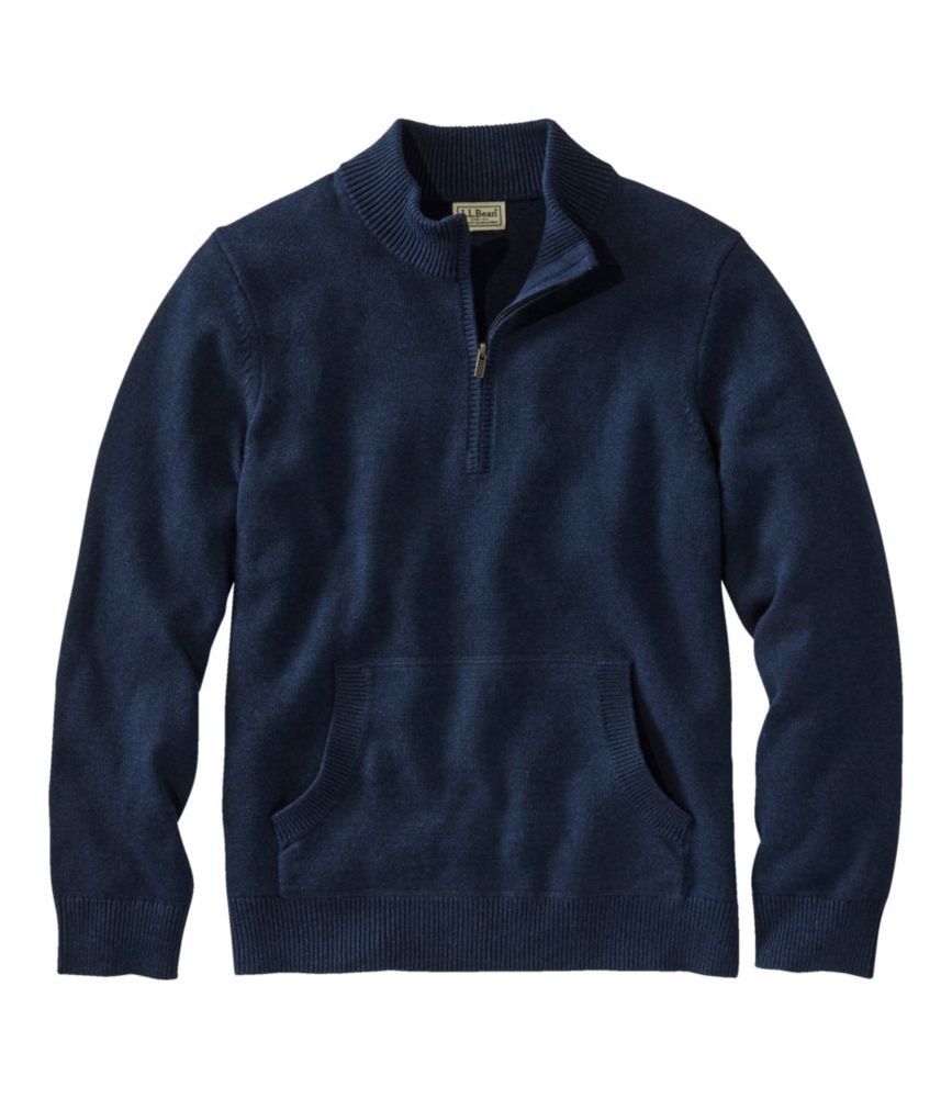 Men's Wicked Soft Cotton/Cashmere Sweater, 1/4 Zip