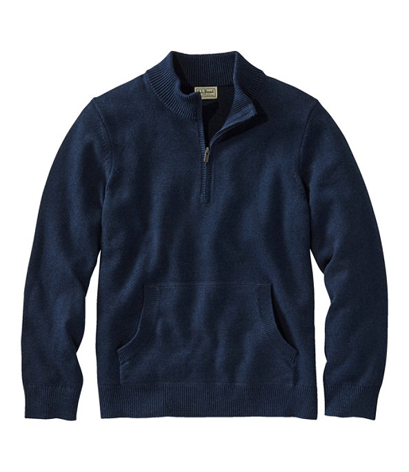 Wicked Soft Cotton Cashmere Quarter-Zip, Classic Navy, largeimage number 0