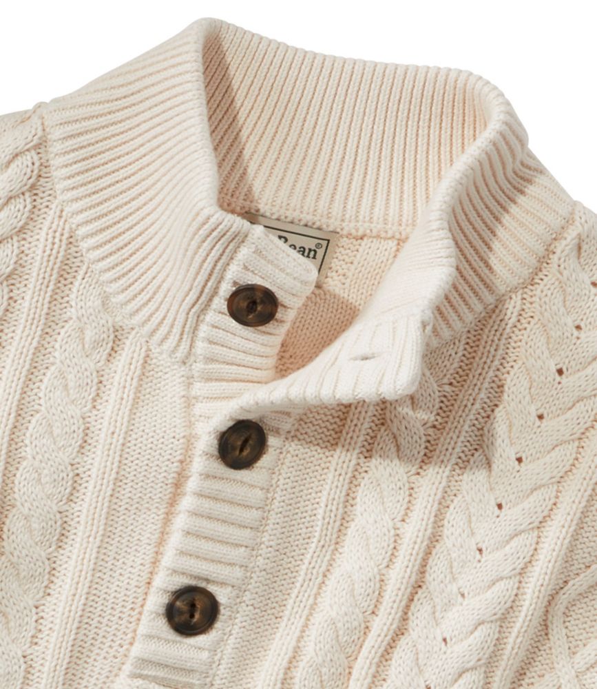 Men's Bean's Heritage Soft Cotton Fisherman Sweater, Button-Mock