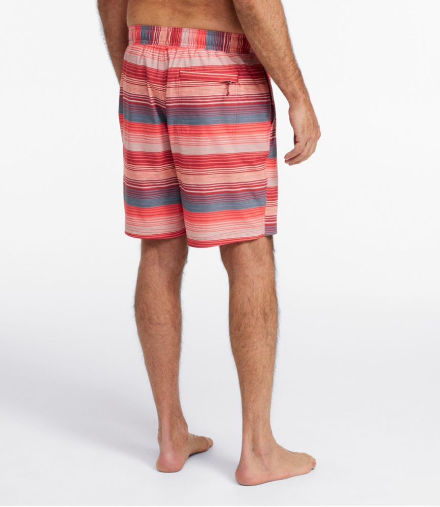 Men's Vacationland Stretch Swim Trunks, Print, 8", Blue Water Hibiscus, small image number 3