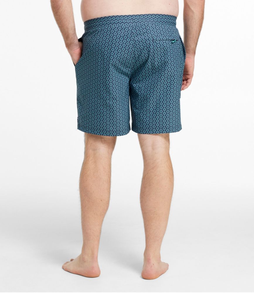 Men's Vacationland Stretch Swim Trunks, Print, 8", Blue Water Hibiscus, small image number 5