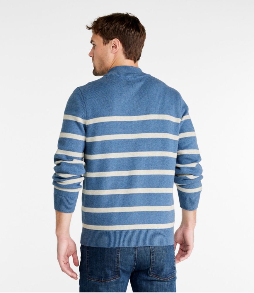 Men's Wicked Soft Cotton/Cashmere Sweater, 1/4 Zip, Stripe, , small image number 3