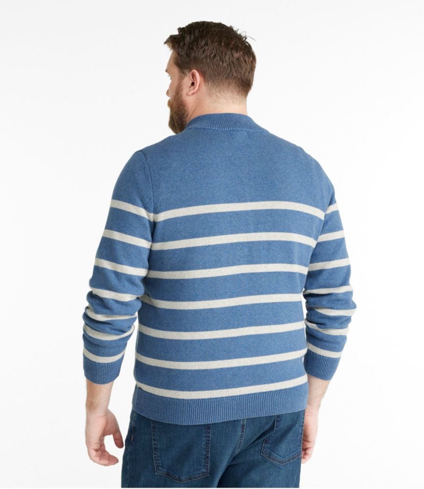 Men's Wicked Soft Cotton/Cashmere Sweater, 1/4 Zip, Stripe, , small image number 5