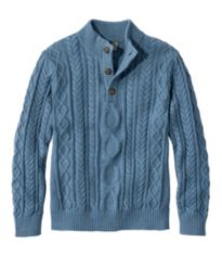 Men's Organic Cotton Waffle Sweater, Rollneck Crew, Stripe