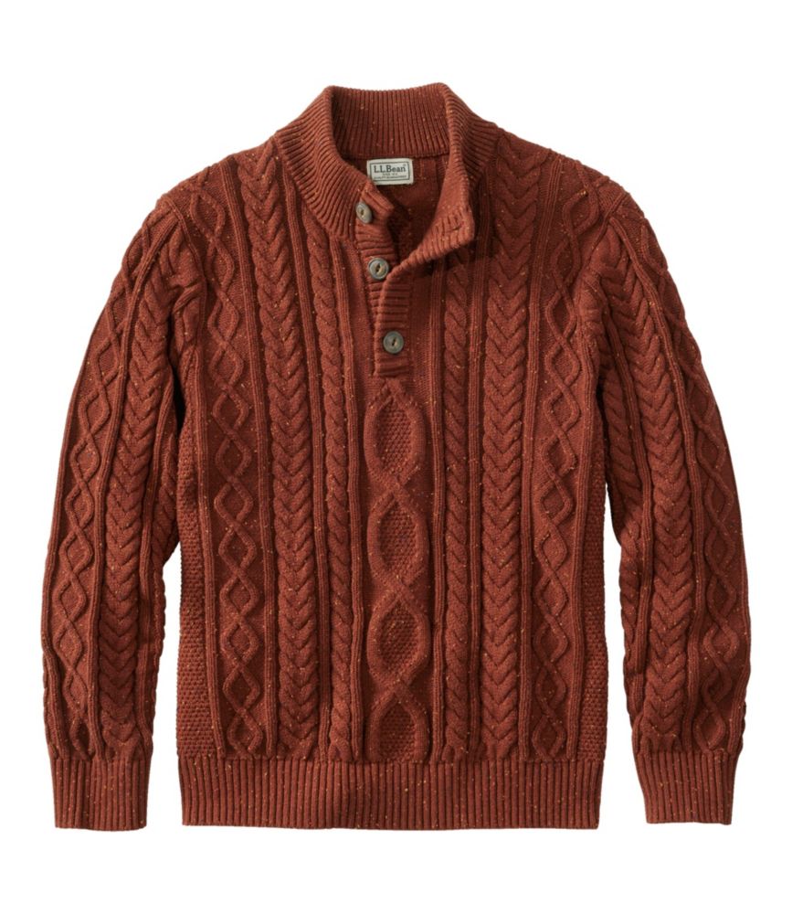 Men's Bean's Heritage Soft Cotton Fisherman Sweater, Button-Mock